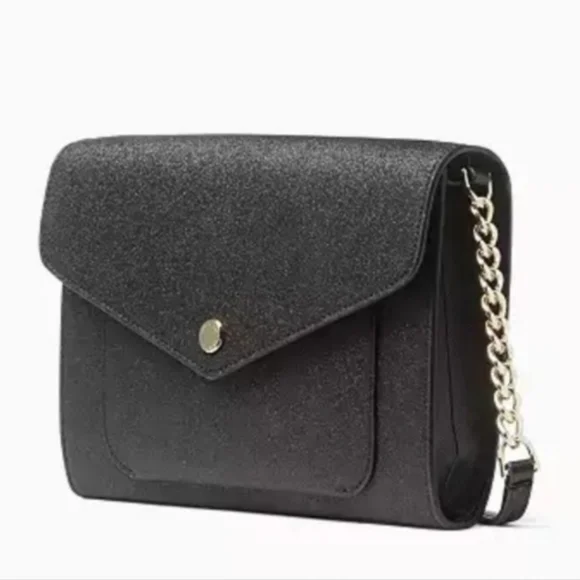 🎉 SALE 🎉 NWT Kate Spade Tinsel Flap Crossbody Convertible Clutch Glitter - Picture 15 of 16